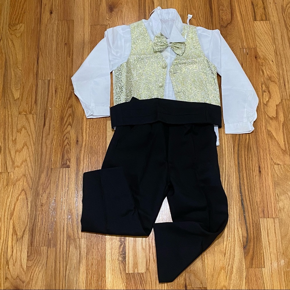 Full black tie suit costume for boys